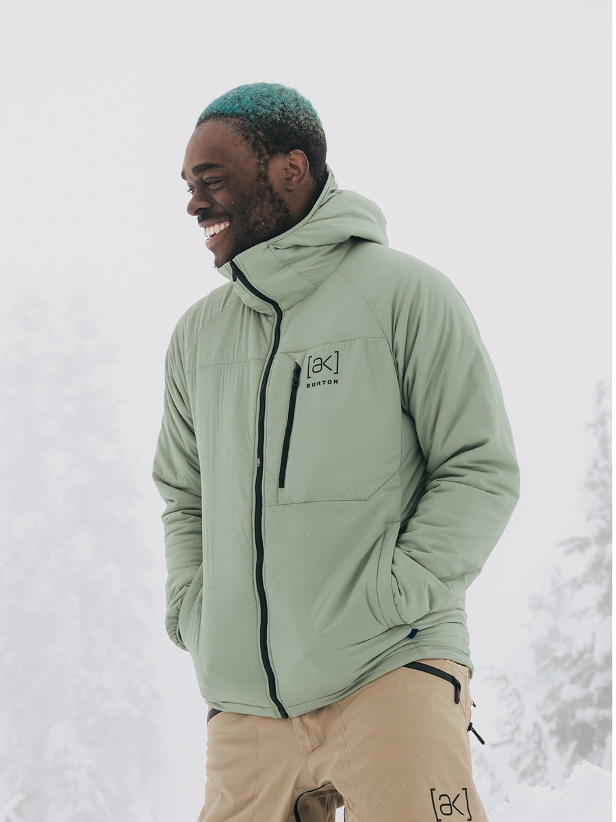 【極美品 極暖 中綿入り】高撥水【L】BURTON スノーダウンジャケット BURTON AK HELIUM HOODED STRETCH INSULATED SNOWBOARD JACKET - HEDGE