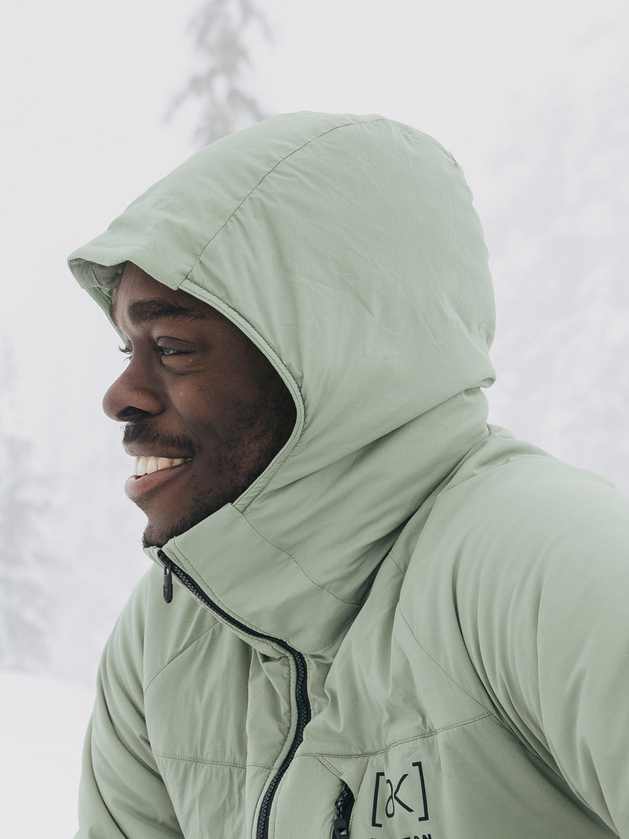 BURTON AK HELIUM HOODED STRETCH INSULATED SNOWBOARD JACKET - HEDGE