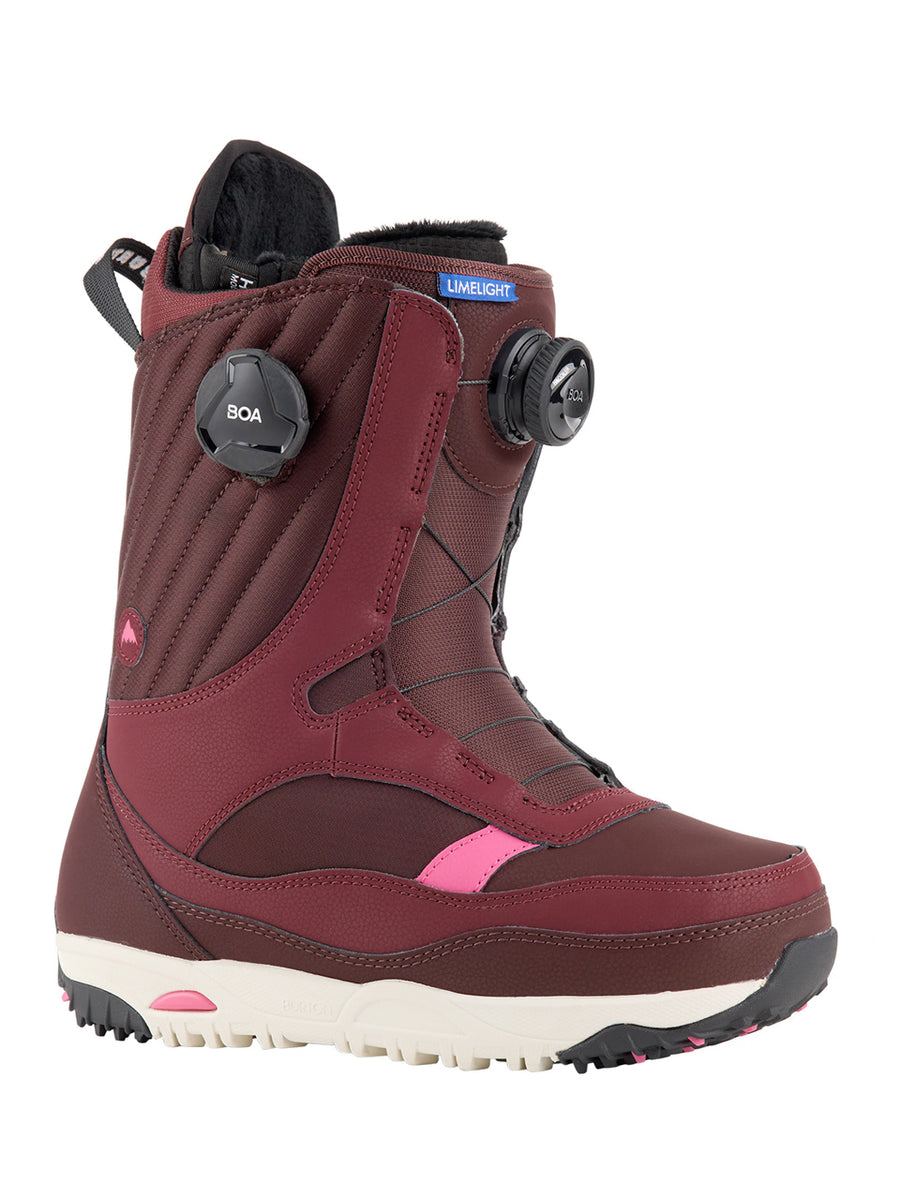 BURTON WOMENS LIMELIGHT BOA SNOWBOARD BOOTS - ALMANDINE STOUT WHITE