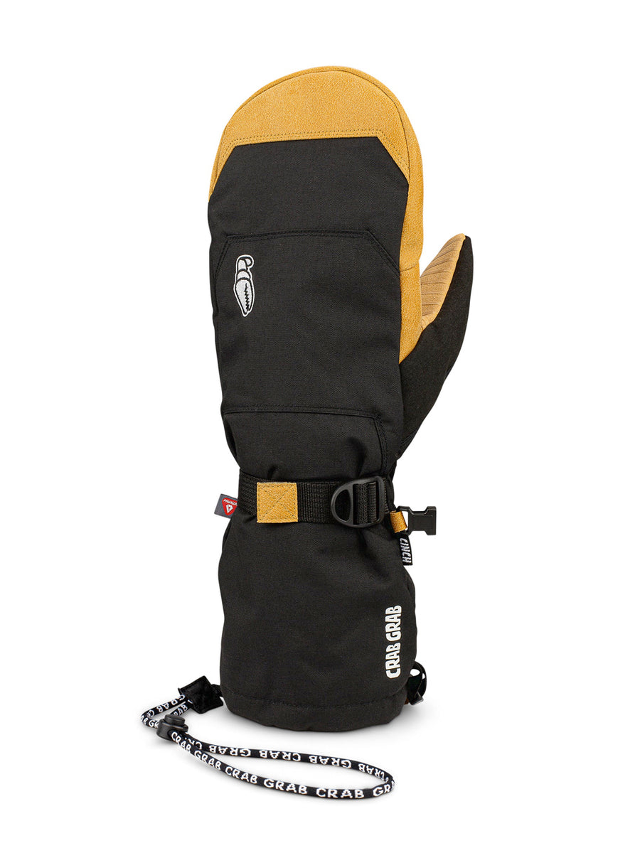 CRAB GRAB CINCH SNOWBOARD MITT BLACK AND TAN 2025