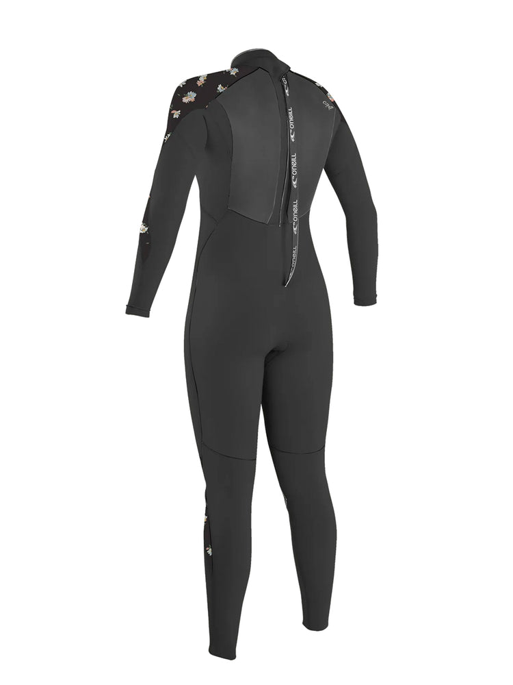 O'Neill Womens Epic 5/4mm BZ Wetsuit - Black Cindy Daisy - 2024 Womens winter wetsuits