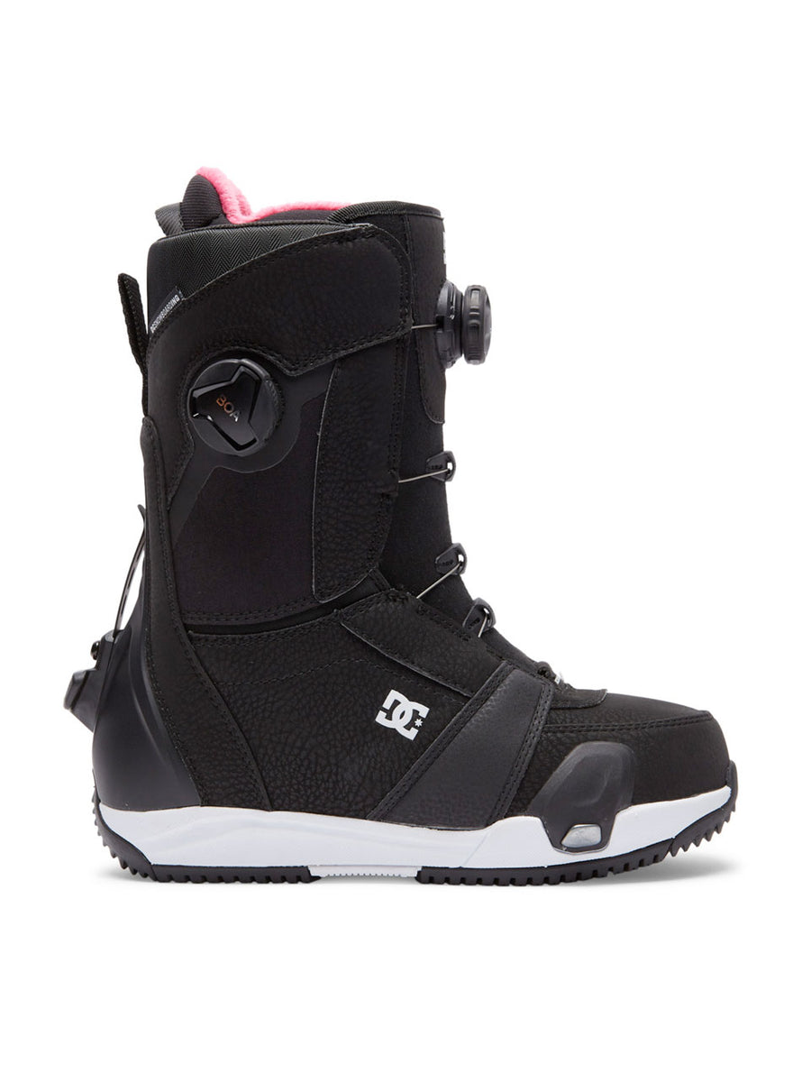 DC WOMENS LOTUS STEP ON SNOWBOARD BOOTS BLACK WHITE BLACK 2023