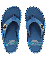 Gumbies Islander Canvas Flip Flops Blue Pool Windsurfing Footwear