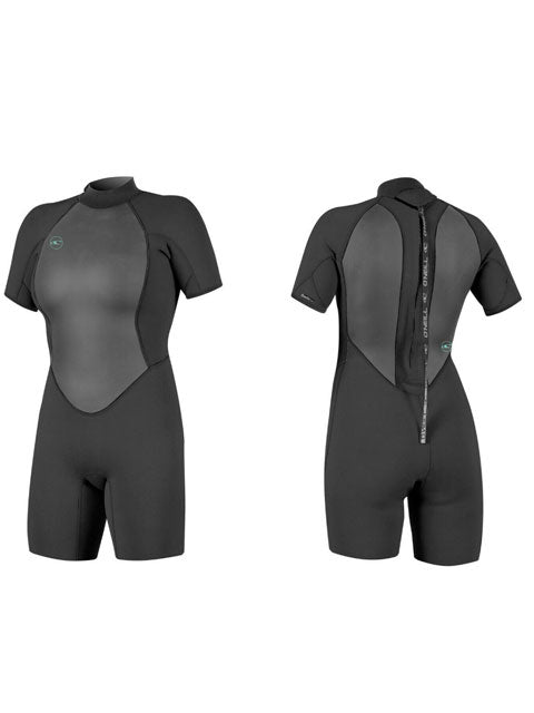 O'Neill Reactor 2MM Ladies Shorty Wetsuit - Black - 2022 Womens shorty wetsuits