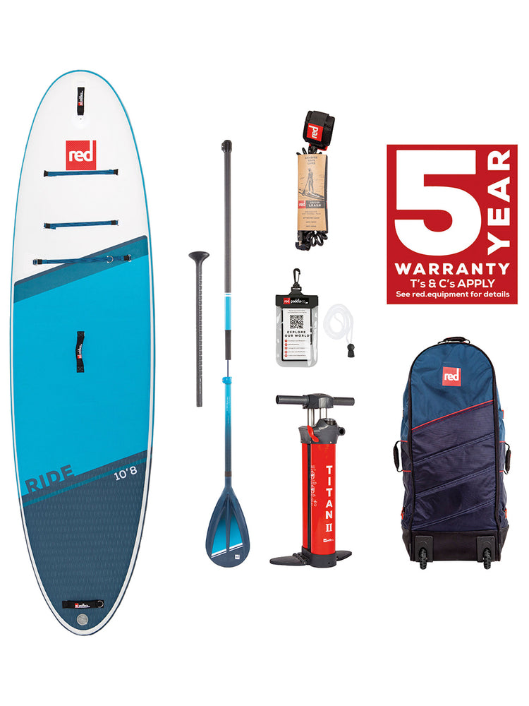 2023 Red Paddle Co Ride 10'8 Inflatable SUP Package Hybrid Tough 10'8 Inflatable SUP Boards