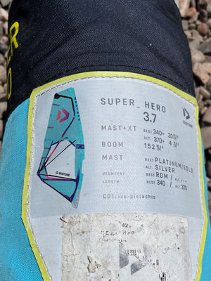 
                  
                    Load image into Gallery viewer, 2023 Duotone Super Hero 3.7 m2 Used windsurfing sails
                  
                