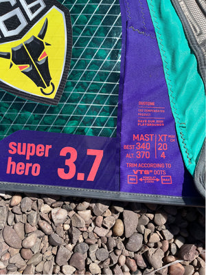 
                  
                    Load image into Gallery viewer, 2023 Duotone Super Hero 3.7 m2 Used windsurfing sails
                  
                