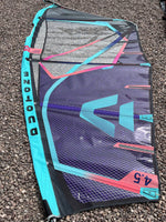 2022 Duotone Super Hero 4.5 m2 blue/pistachio Used windsurfing sails