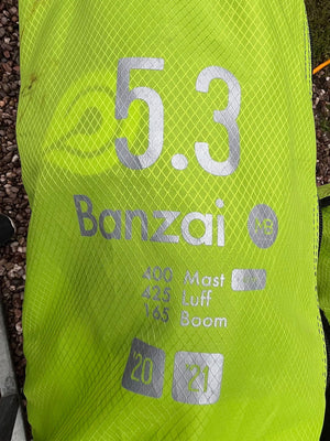 
                  
                    Load image into Gallery viewer, 2021 Goya Banzai Pro 5.3 m2 yellow Used windsurfing sails
                  
                