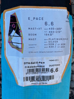 
                  
                    Load image into Gallery viewer, 2024 Duotone E Pace 6.6 m2 Used windsurfing sails
                  
                