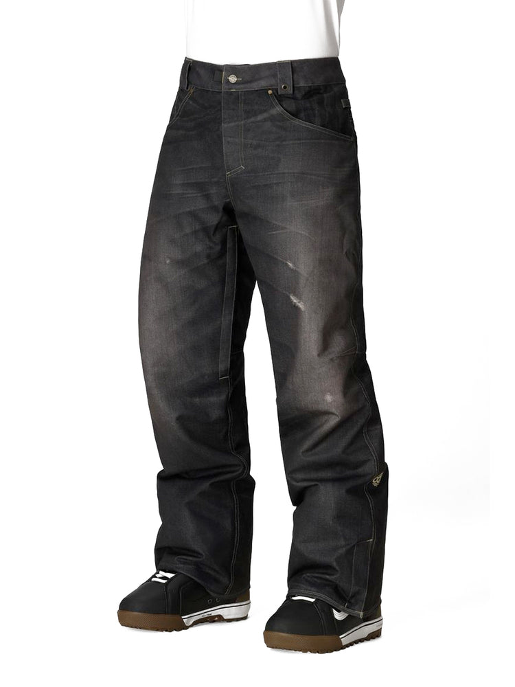 686 DECONSTRUCTED DENIM INSULATED SNOWBOARD PANT - BLACK DENIM - 2026 INDIGO DENIM SNOWBOARD PANTS