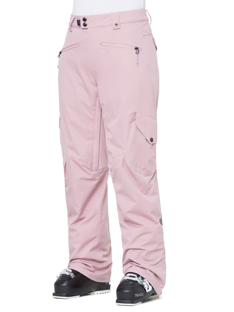 686 WOMENS AURA INSULATED CARGO SNOWBOARD PANT - DUSTY MAUVE - 2024 DUSTY MAUVE SNOWBOARD PANTS