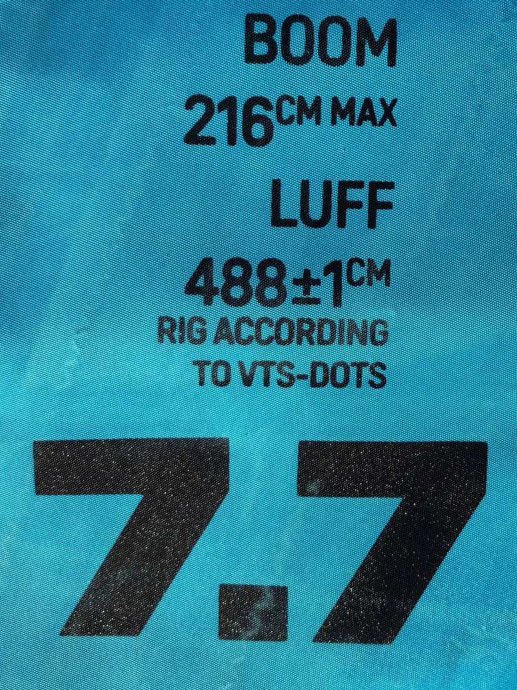 2021 Duotone Warp Fin 7.7 m2 Used windsurfing sails