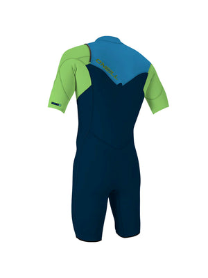 O'Neill Hammer 2MM Chest Zip Shorty Wetsuit - Abyss Dayglo Ocean - 2023 Mens shorty wetsuits