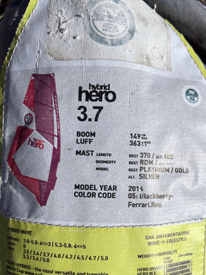 
                  
                    Load image into Gallery viewer, 2016 North Hybrid Hero 3.7 m2 Used windsurfing sails
                  
                