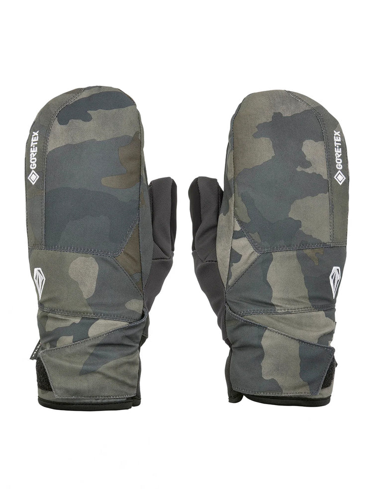 VOLCOM STAY DRY GORE TEX SNOWBOARD MITTS - CLOUDWASH CAMO - 2024 CLOUDWASH CAMO SNOWBOARD GLOVES