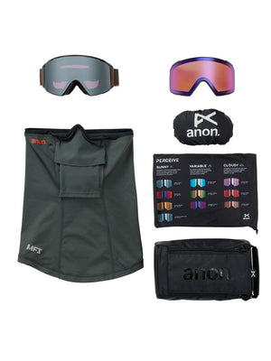 
                  
                    Load image into Gallery viewer, ANON M4S CYLINDRICAL SNOWBOARD GOGGLES - FIESTA RED/SUNNY ONYX - 2026 GOGGLES
                  
                