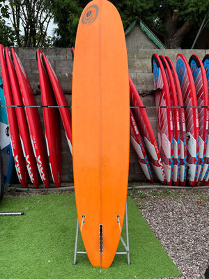 
                  
                    Load image into Gallery viewer, Guts Longboard 9&amp;#39;1&amp;quot; used surfboard package
                  
                