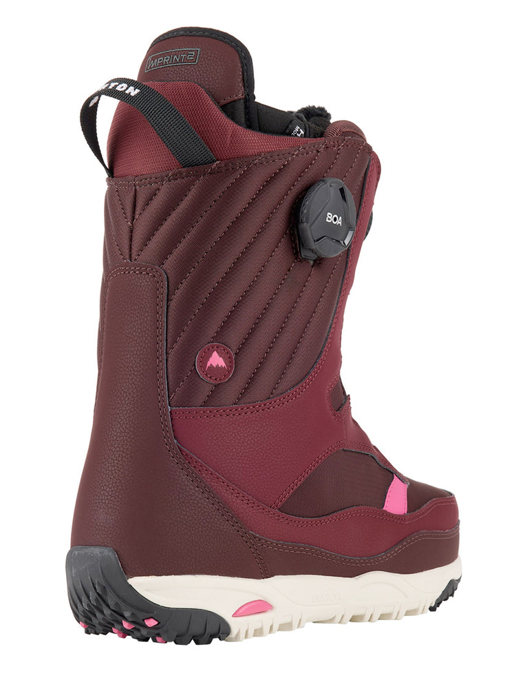 BURTON WOMENS LIMELIGHT BOA SNOWBOARD BOOTS - ALMANDINE STOUT WHITE - 2024 SNOWBOARD BOOTS