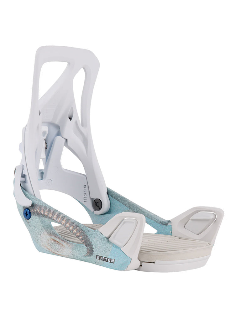 BURTON WOMENS STEP ON RE:FLEX SNOWBOARD BINDINGS - WHITE GRAPHIC - 2024 MEDIUM WHITE GRAPHIC SNOWBOARD BINDINGS