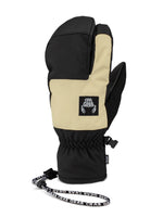 CRAB GRAB FREAK TRIGGER SNOWBOARD MITT - BLACK AND TAN - 2026 BLACK AND TAN SNOWBOARD GLOVES