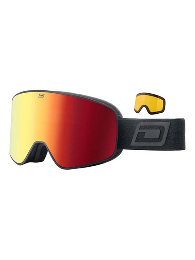 DIRTY DOG MUTANT LEGACY SNOWBOARD GOGGLES - MATTE BLACK RED FUSION MIRROR
