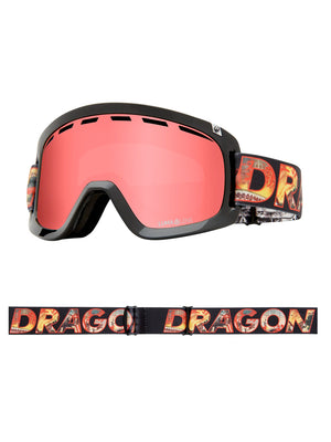 dragon d1 goggles DRAGON D1 OTG SNOWBOARD GOGGLES - KLASH RED IONIZED + ROSE LENS