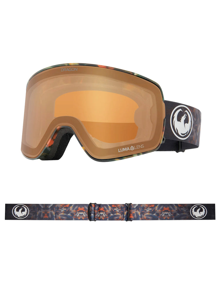 DRAGON NFX2 SNOWBOARD GOGGLES - FIRE LEAF DARK SMOKE + AMBER LENS - 2024 GOGGLES