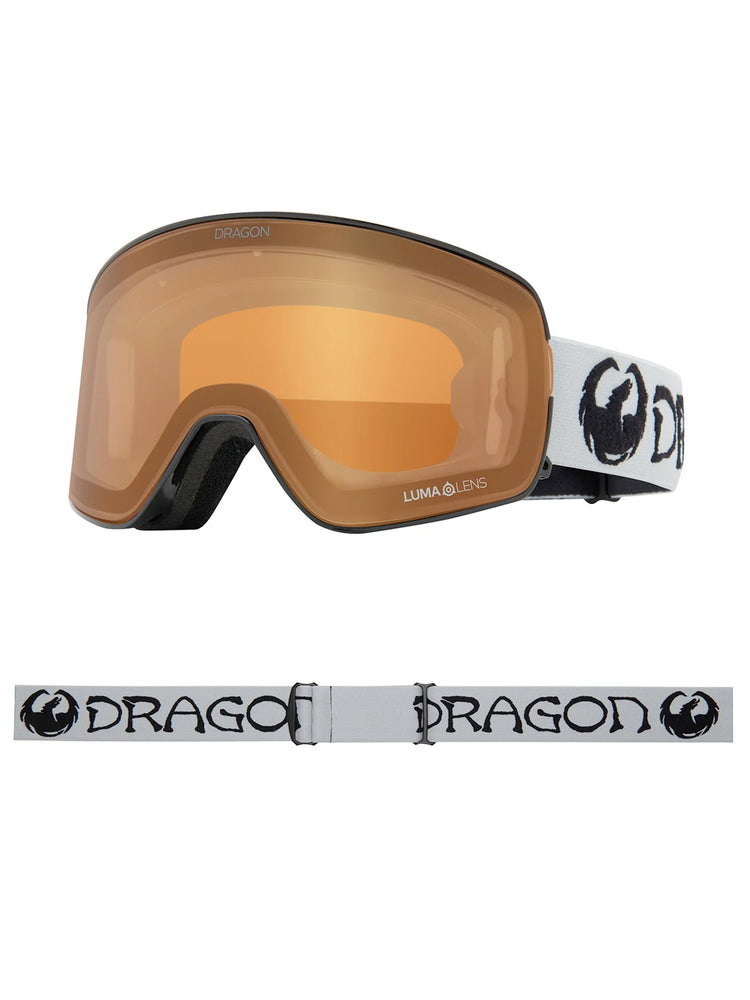 DRAGON NFX2 SNOWBOARD GOGGLES - CLASSIC GREY GOLD IONIZED + AMBER LENS - 2024 GOGGLES