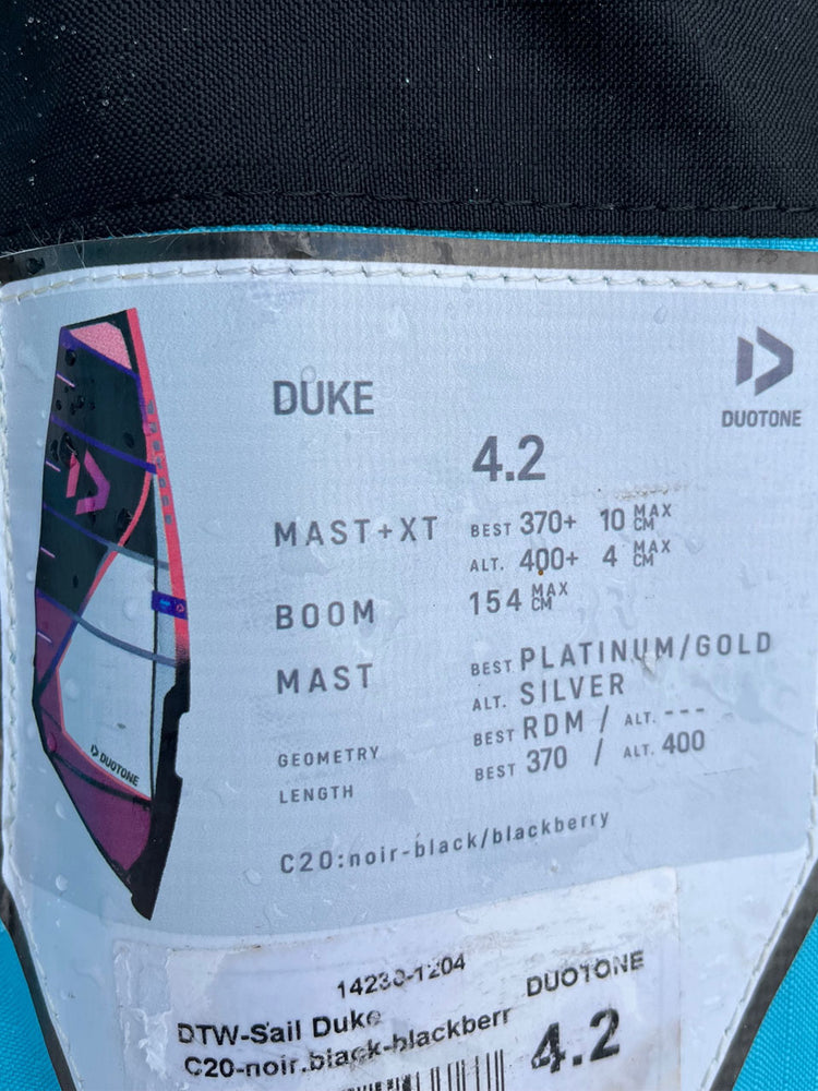 2023 Duotone Duke 4.2 m2 Used windsurfing sails