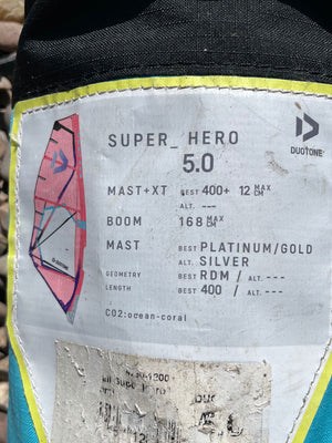 
                  
                    Load image into Gallery viewer, 2023 Duotone Super Hero 5.0 m2 Used windsurfing sails
                  
                