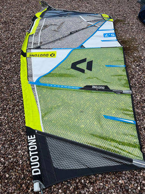 
                  
                    Load image into Gallery viewer, 2019 Duotone Super Hero 5.7 m2 Used windsurfing sails
                  
                