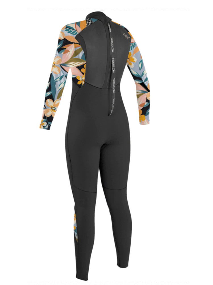 O'Neill Girls Epic BZ 5/4MM Wetsuit - Black Demifloral - 2024 Kids winter wetsuits
