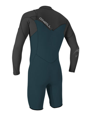 
                  
                    Load image into Gallery viewer, O&amp;#39;Neill Hammer 2MM Chest Zip Long Sleeved Shorty Wetsuit - Slate Black - 2023 Mens shorty wetsuits
                  
                
