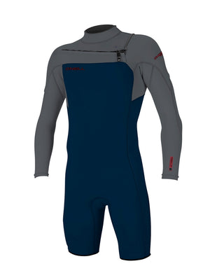 
                  
                    Load image into Gallery viewer, O&amp;#39;Neill Hammer 2MM Chest Zip Long Sleeved Shorty Wetsuit - Abyss Graphite - 2025 Mens shorty wetsuits
                  
                