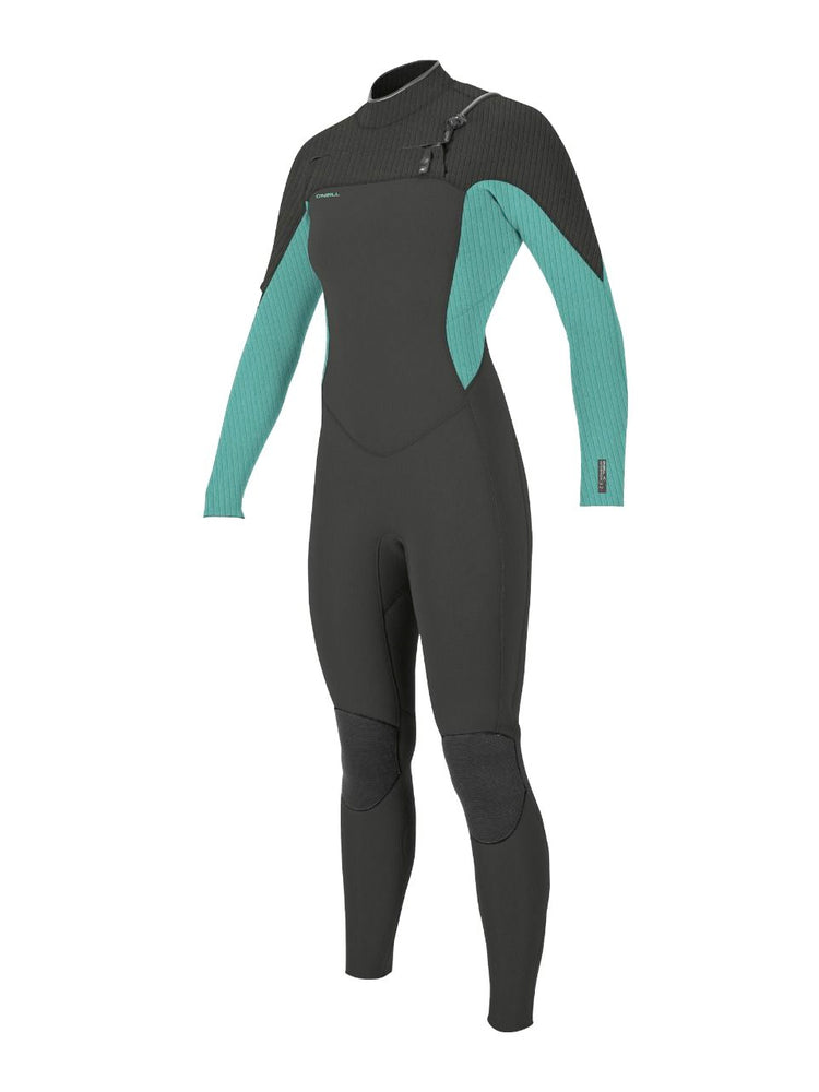 O'Neill Womens Hyperfreak 3/2+mm Chest Zip Wetsuit - Raven Opal - 2023 Womens summer wetsuits