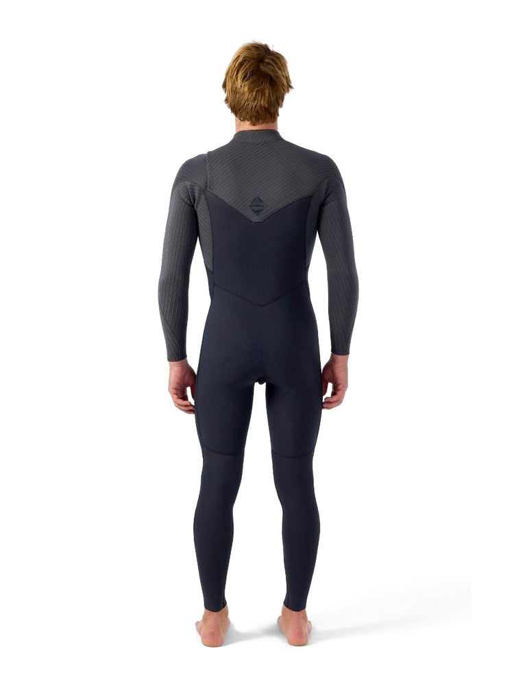 O'Neill Hyperfreak 5/4+mm Chest Zip Wetsuit - Black/Tempered Steel - 2026 Mens winter wetsuits