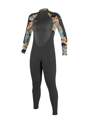 
                  
                    Load image into Gallery viewer, O&amp;#39;Neill Epic 4/3MM BZ Womens Wetsuit - Black Demifloral - 2024 12 Womens winter wetsuits
                  
                