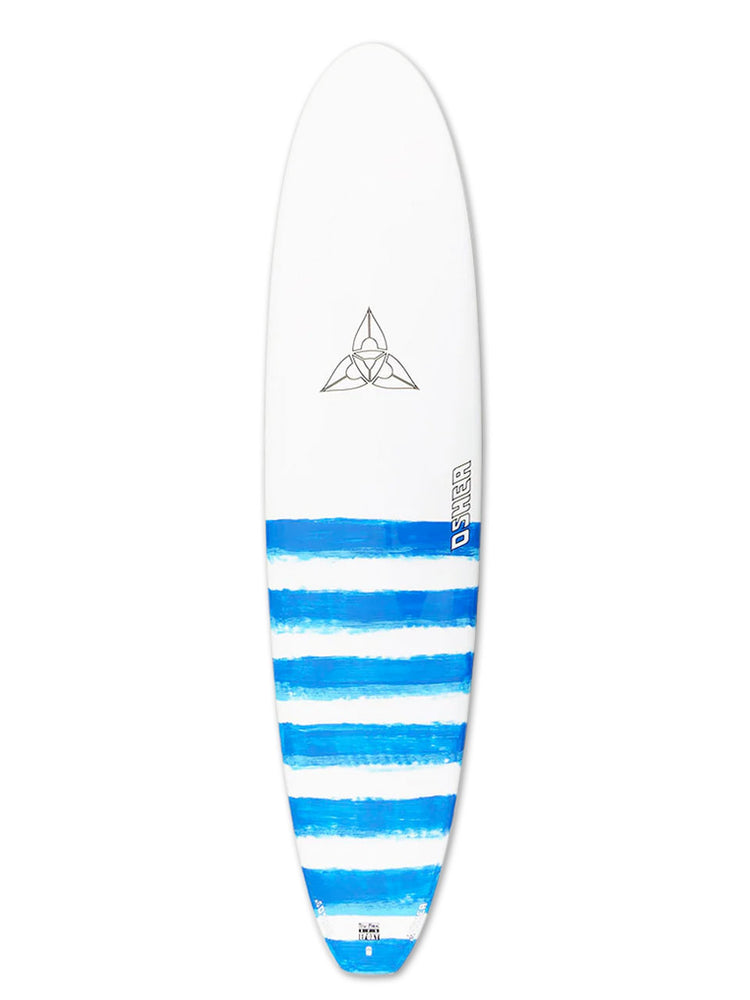 O'SHEA MINI MAL 7'6" - BLUE WHITE STRIPE - SURFBOARD 7'6" BLUE/WHITE STRIPE SURFBOARDS