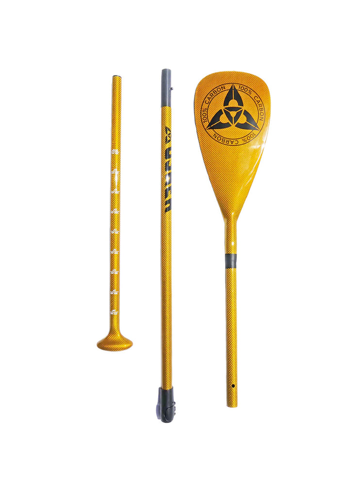 O'shea 100% Carbon 3 Piece Adjustable SUP Paddle - Gold SUP Paddles