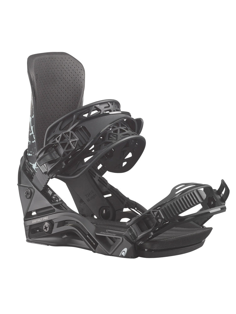 SALOMON DISTRICT PRO TEAM SNOWBOARD BINDINGS - BLACK - 2026 BLACK SNOWBOARD BINDINGS