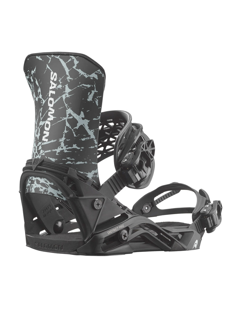 SALOMON DISTRICT PRO TEAM SNOWBOARD BINDINGS - BLACK - 2026 SNOWBOARD BINDINGS