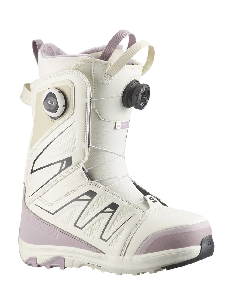 SALOMON WOMENS IVY BOA SJ BOA SNOWBOARD BOOTS - ICICLE/NIRVANA - 2026 BLACK SNOWBOARD BOOTS