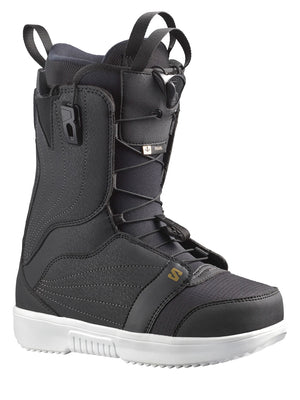 
                  
                    Load image into Gallery viewer, SALOMON WOMENS PEARL SNOWBOARD BOOTS - BLACK WHITE GOLD - 2024 BLACK/WHITE/GOLD SNOWBOARD BOOTS
                  
                