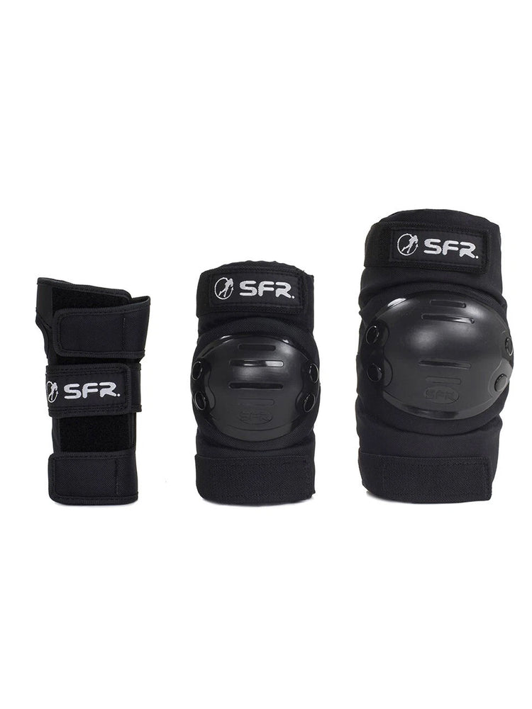 SFR YOUTH RAMP TRIPLE PAD SET BLACK SKATEBOARD PADS