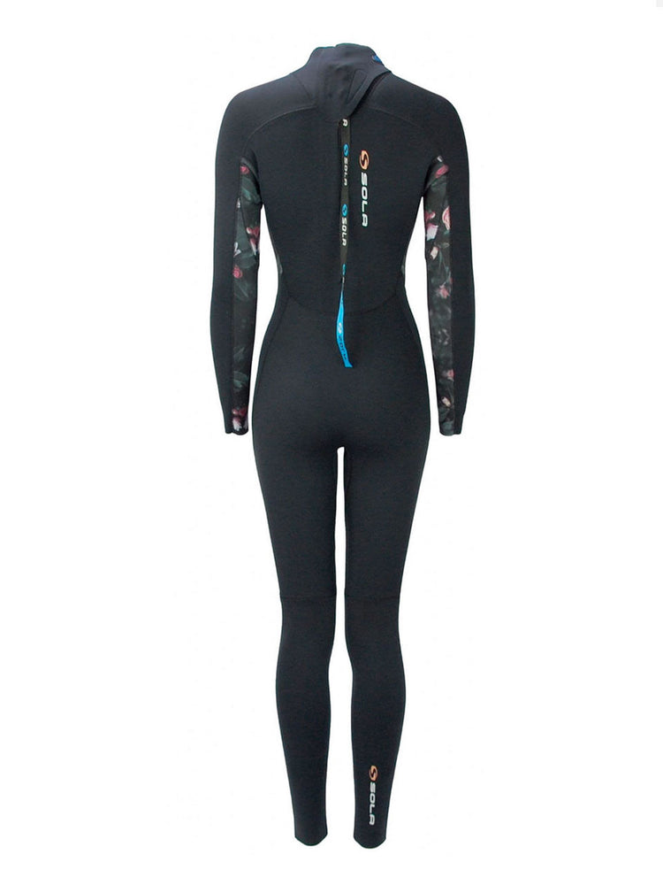 Sola Womens H2O 4/3mm Wetsuit - Black Floral - 2024 Womens winter wetsuits