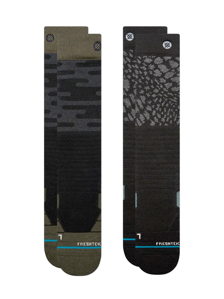 STANCE BLACK DIAMOND 2 PACK SNOWBOARD SOCKS - BLACK BLACK SOCKS