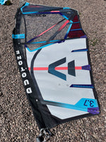 2022 Duotone Super Hero 3.7 m2 white/turquise Used windsurfing sails
