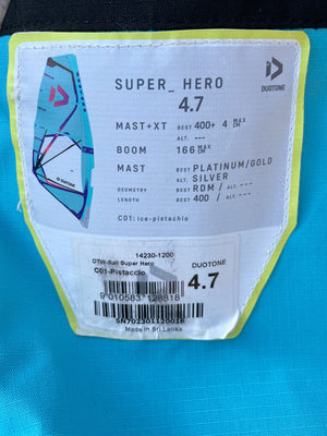 
                  
                    Load image into Gallery viewer, 2023 Duotone Super Hero 4.7 m2 Used windsurfing sails
                  
                