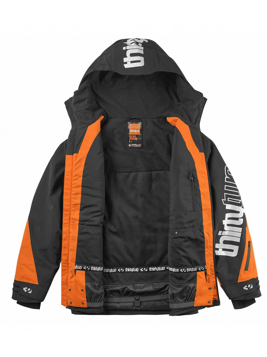 THIRTYTWO LASHED INSULATED SNOWBOARD JACKET - BLACK/ORANGE - 2026 ...